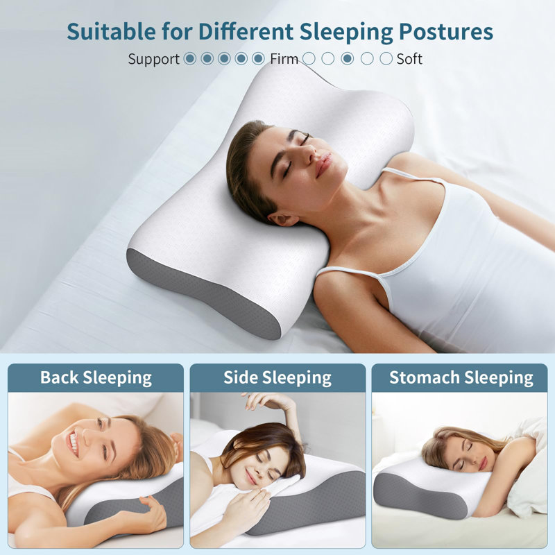 Ergonomic Memory Foam Cervical Pillow for Neck Pain Relief Alwyn Home